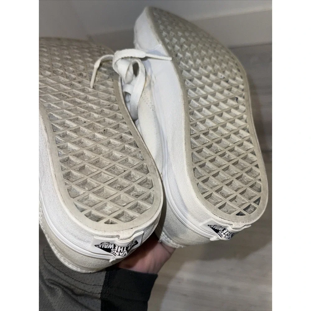 Vans Shoes Womens 7.5 Mens 6 Old Skool Sneakers White Canvas Lace Up‎ Low 508731